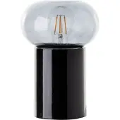 Brilliant Lampe de table avec verre fumé KNUT | 22 cm de hauteur | E27 | noir mat