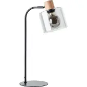 Brilliant Weald, lampe de table noire/grise/en bois