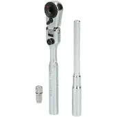 Ks Tools Werkzeuge-Maschinen GmbH Jeu de cliquets réversibles 1/4" à embouts articulés avec adaptateur pour douilles, 3 pièces (918.1590)