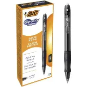 BIC 12 Stylo gel Gel-ocity noir/transparent 0,3 mm, Couleur de l'encre : noir (12x)