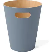 SmartaSaker Poubelle Woodrow, Corbeille à papier, bois, bleu ardoise, 7.5 L, 082780-1050