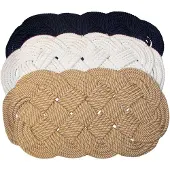 Cavalieri Oval Braided Mat Beige 470 x 250 mm