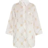 Usha Chemisier beige / blanc