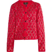 Faina Cardigan rouge / argent