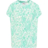 Usha Chemisier turquoise / blanc cassé