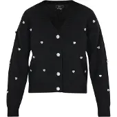 Faina Cardigan noir / transparent
