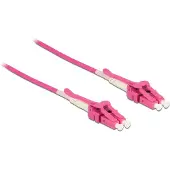DeLOCK - Câble de réseau - LC multi-mode (M) à LC multi-mode (M) - 2,0m - fibre optique - 50/125 microns - OM4 - sans halogène, uniboot - violet (85133)