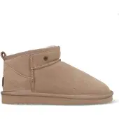 Warmbat Durack Enkellaarsjes Plat - Taupe - Maat 43