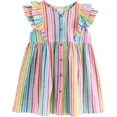 Next Robe bleu clair / orange / rose / blanc