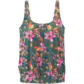 LASCANA Haut de tankini bleu / olive / orange fluo / rose clair