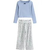 Next Pyjama azur / bleu clair / blanc