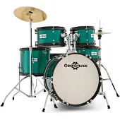 Gear4Music Junior 5 Piece Drum Kit by Green