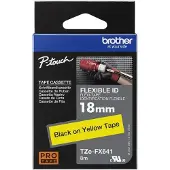 Brother TZe-FX641 - (18 mm) - Noir sur jaune - Ruban