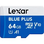 Lexar Carte microSDXC Blue Plus UHS-I 64Go V10 100MB/s avec adaptateur carte SD