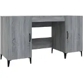 vidaXL Bureau Gris Sonoma 140x50x75 cm Bois composite