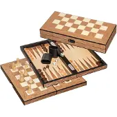 Philos Jeu de dames d'échecs-backgammon, case 40mm