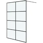 vidaXL Paroi de douche pour passage piétonnier noir 140x195 cm verre ESG mat