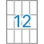 APLI Paper - Adhésif - Blanc - 34 X 67 Mm 180 Unités (15 Feuille(S) X 12 Étiquettes