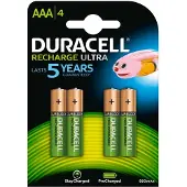 Duracell R03/AAA batteries 1.2V Recharge series Ni-MH HR03 900 mAh in a package of 4pcs