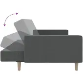 vidaXL Canapé-lit à 2 places gris clair tissu