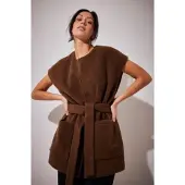 NA-KD Femmes, Gilet, Wool Blend Vest Dames Gilet - Maat 38, Marron, (38)