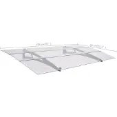 vidaXL Auvent de porte argenté et transparent 150x90 cm PET