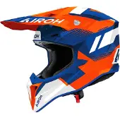 Airoh Wraaap Vision, casque de motocross ,Bleu/Orange Néon/Blanc ,L