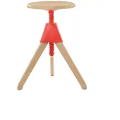 Magis Jerry – The Wild Bunch Le Tabouret Pivotant Natural 7011 | Red 1782 C