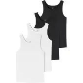 Schiesser Maillot de corps noir / blanc
