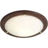 QAZQA Plafonnier classique en bois de noyer avec verre blanc - Mesiac