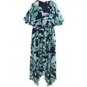 Tom Tailor Robe à Manches Courtes Chiffon
