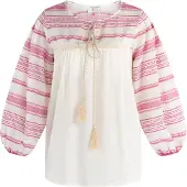 IZIA Chemisier rose / blanc naturel