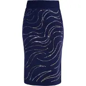 Usha Jupe marine / argent