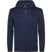 Petrol Industries - Pull en maille à demi-zip pour homme Denver - Bleu - Taille L