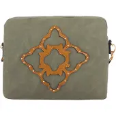 Usha Sac à bandoulière 'Carnea' cognac / vert