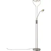 QAZQA Lampadaire moderne en acier avec bras de lecture avec LED et variateur - Divo