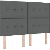 vidaXL Tête de lit réglable en hauteur Gris foncé 144 cm Tissu