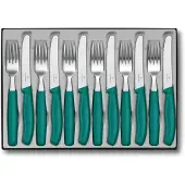 Victorinox Swiss Army Classic, set de table (couteau à tomates),12pcs,vagues, vert