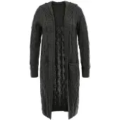 Imily Bela Manteau en tricot gris foncé
