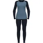 Odlo Femmes, T-shirt fonctionnel, Ensemble Active Warm (XS), Bleu, XS
