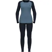 Odlo Femmes, T-shirt fonctionnel, Ensemble Active Warm (M), Bleu, M