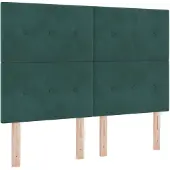vidaXL Tête de lit LED avec bandes lumineuses LED vertes 144 cm velours