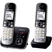 Panasonic Téléphone sans fil duo dect avec répondeur noir/argent - - KXTG6822 -