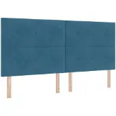 vidaXL Tête de lit LED avec bandes lumineuses LED bleues 200 cm en velours