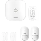 Yale Kit de démarrage d'alarme intelligente 7 pièces : unité de contrôle, clavier, télécommande, 2 détecteurs de mouvement, 2 détecteurs d'ouverture de porte/fenêtre
