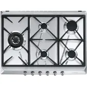 Smeg Table de cuisson à gaz encastrable 5 feux SRV575GH5 en acier inoxydable