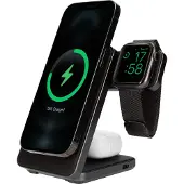 Mobiparts Foldable Wireless 3 in 1 Charger 15W Triangle Aluminum (15 W), Chargeur sans fil, Noir
