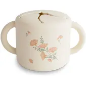 Mushie Baby Snack Cup tasse pour les collations Pink Flowers 1 pcs