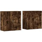 vidaXL Sideboards 2 pcs. Chêne fumé 79x38x80 cm Bois composite