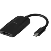 Deltaco Adaptateur USB-C vers DisplayPort, 32.4 Gbit / s, 8K à 30Hz - Noir (2 cm), Adaptateur données + vidéo, Noir